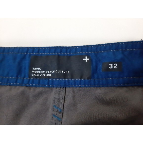Tavik Modern Beach Culture Blue & Gray Board Shorts Swim Trunks Mens Size 32 - Picture 12 of 14